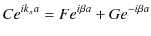 $\displaystyle Ce^{ik_{x}a}=Fe^{i\beta a}+Ge^{-i\beta a}$