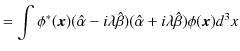 $\displaystyle =\int\phi^{*}(\bm{x})(\hat{\alpha}-i\lambda\hat{\beta})(\hat{\alpha}+i\lambda\hat{\beta})\phi(\bm{x})d^{3}x$